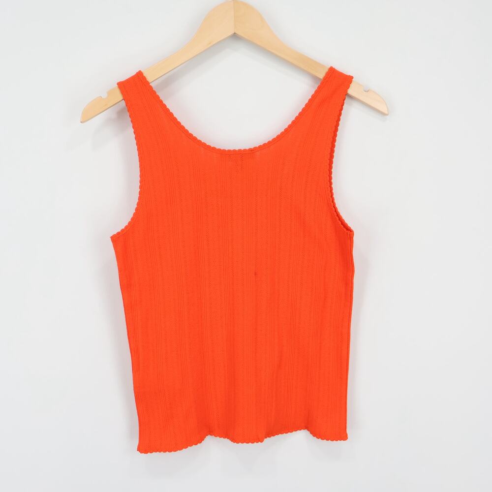 J.Crew Pointelle Tank Top Aperitif Red Size Medium NWT - Picture 7 of 10